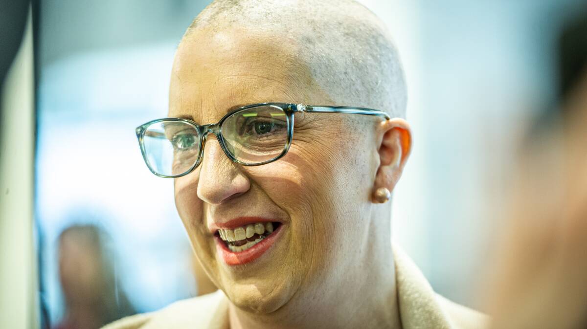 When she started to lose her hair, Mrs Jones shaved it all off for charity. Picture by Karleen Minneyb 