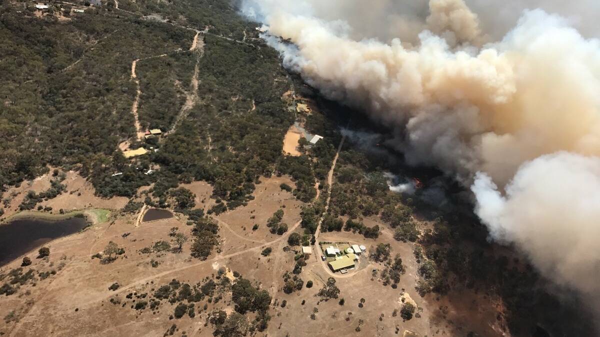 An aerial shot of the Carwoola fires.