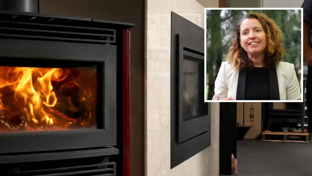 Environment Minister Rebecca Vassarotti (inset) has announced the government will phase out wood heaters in Canberra by 2045. Pictures by James Croucher, Elesa Kurtz