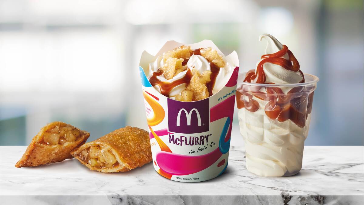 TASTE ON: Combining a McDonald's Apple Pie (featuring all Aussie-grown apples) and a caramel sundae, is the new Apple Pie McFlurry. 