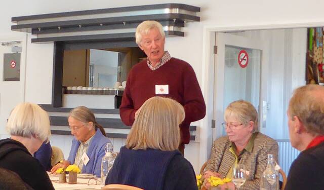 Incoming President of the Braidwood Garden Club, John Tuckwell, at the annual lunch at Mona last week.