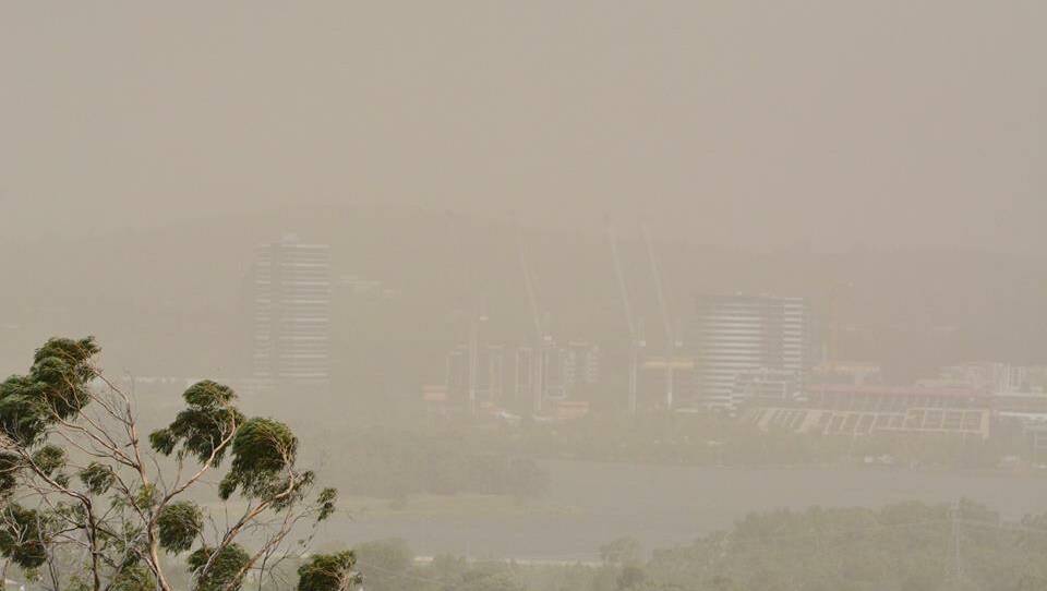 Canberra's Tim the Yowie Man posted this photo of the dust over Belconnen at about 3.45pm