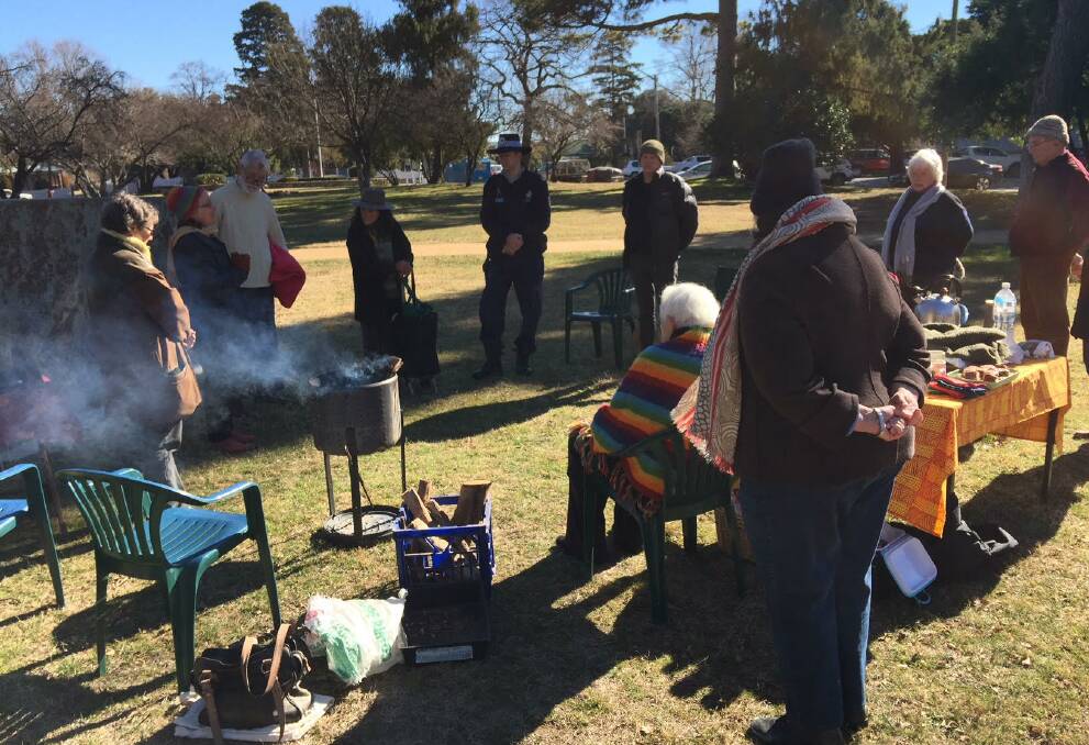 The group, hosted by Two Fires Festival, at the Dhurga Rock in Ryrie Park sharing yarns about inspirational Indigenous women.