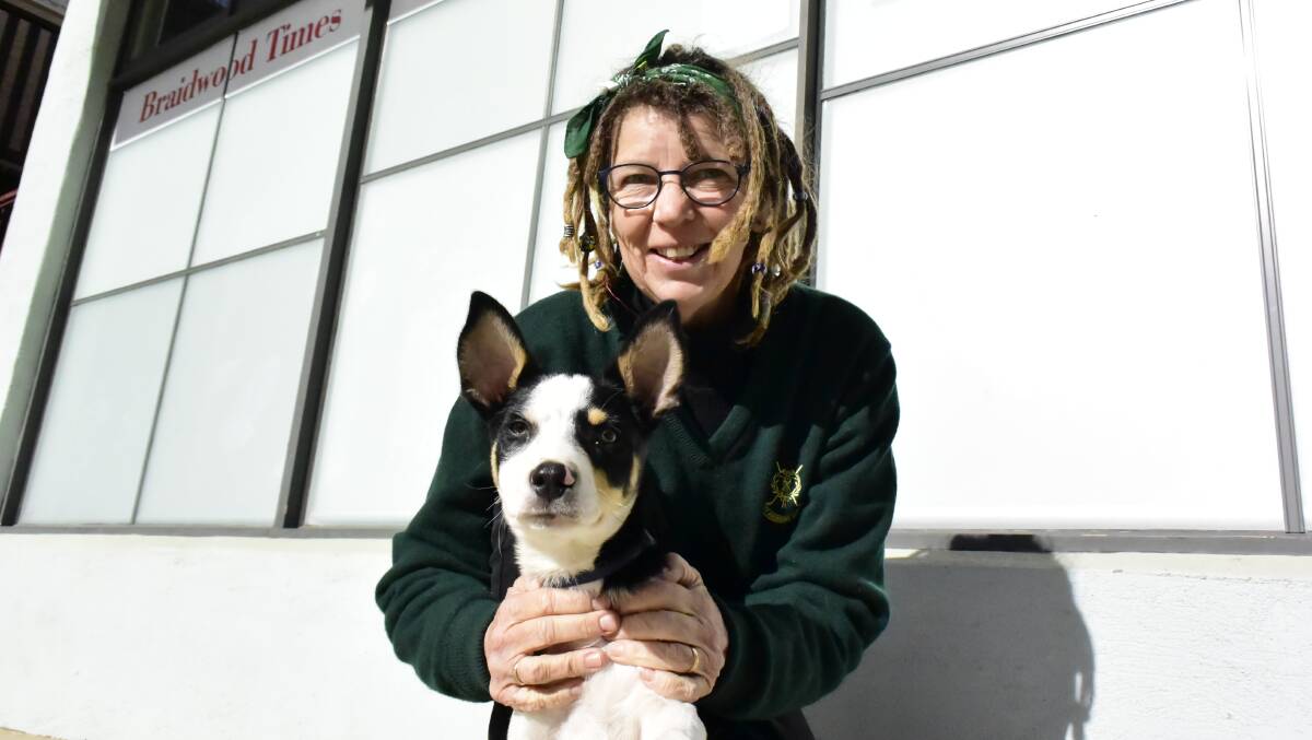New Braidwood Times reporter Robin Tennant-Wood and newshound Rufus. Photo: Baz Ruddick