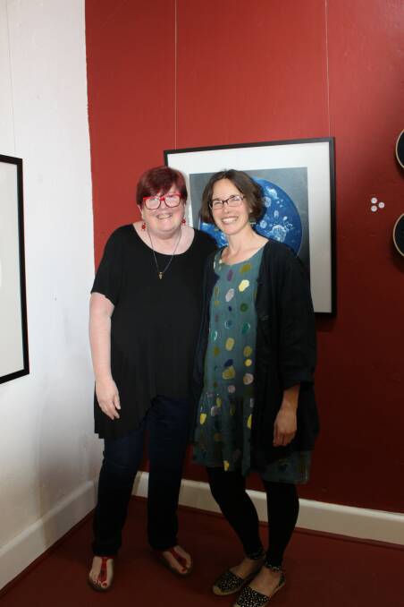 fYRE Gallery director, Cheryl Hannah, with artist, Julie Holmes.