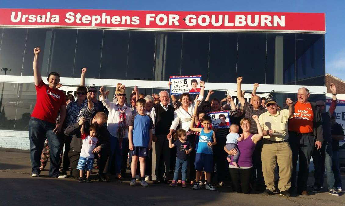 Jockey Rudd opened Ursula Stephens campaign office for her tilt at the seat of Goulburn in 2015.