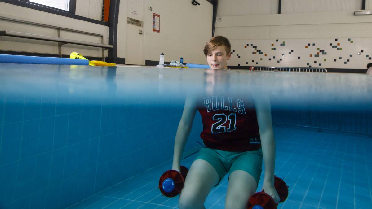TJ Campagna during one of his hydrotherapy sessions. Photo: Sitthixay Ditthavong