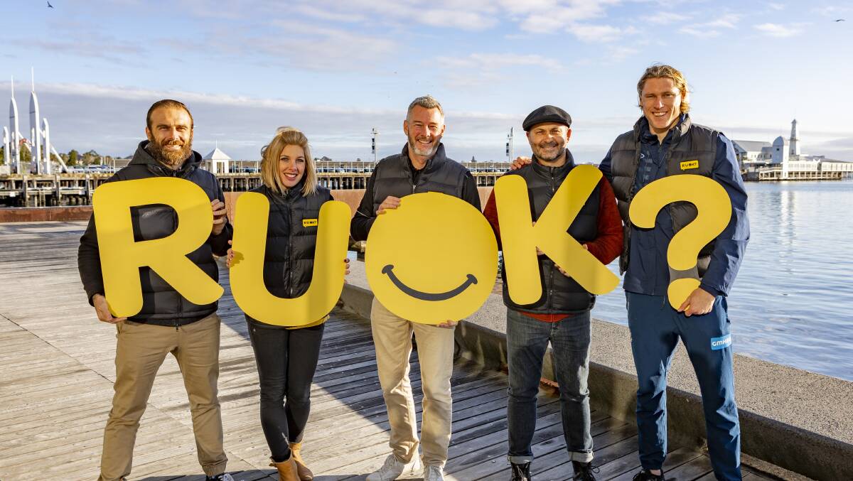 Good cause: R U OK? ambassadors including Barry Du Bois (centre) have thrown their support behind Conversation Convoy events. Photo: Ben Houston Photography.