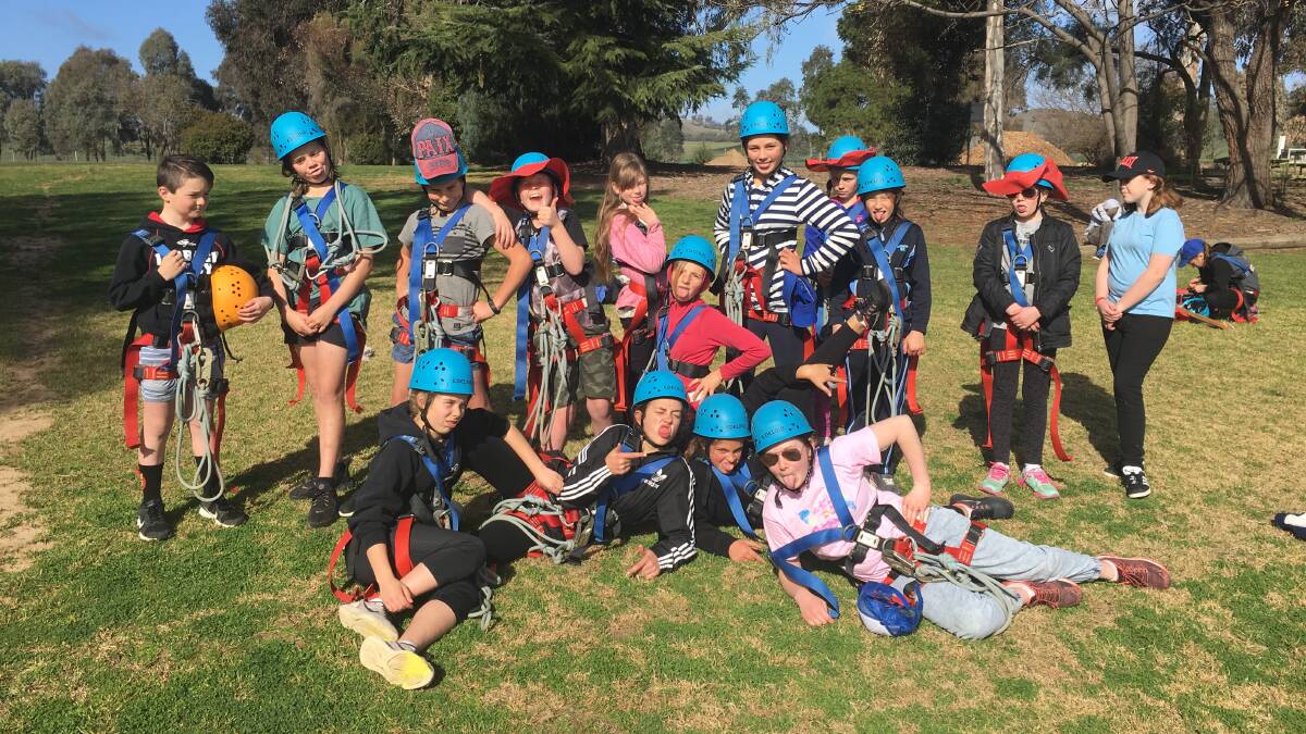 Students enjoyed climbing and flying fox activities during the year 5 and 6 camp at the Borambola Sport and Recreation Centre near Wagga Wagga.