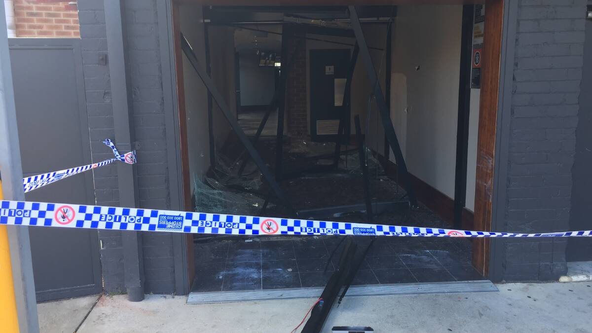 The damage to Hotel Queanbeyan following an armed robbery at the hotel last November. Picture: Han Nguyen