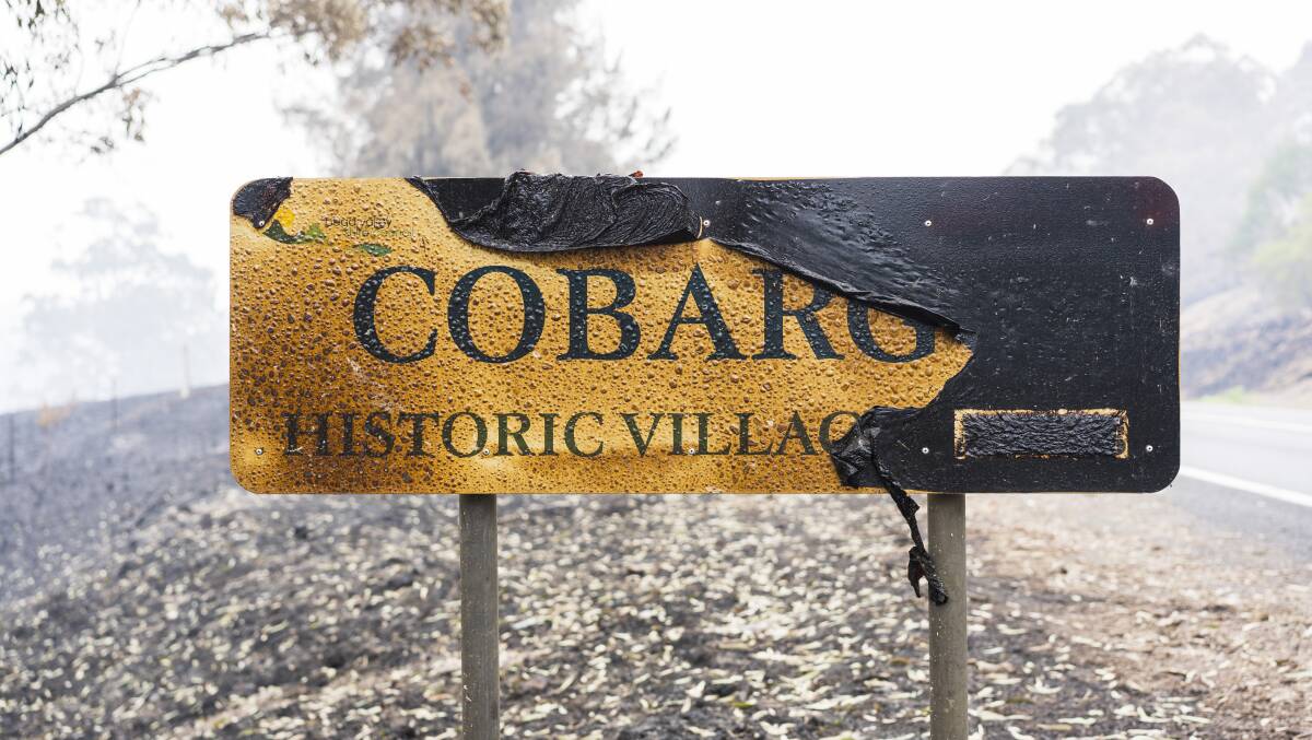 The aftermath in Cobargo from the Badja Forest Road bushfire. Picture: Dion Georgopoulos