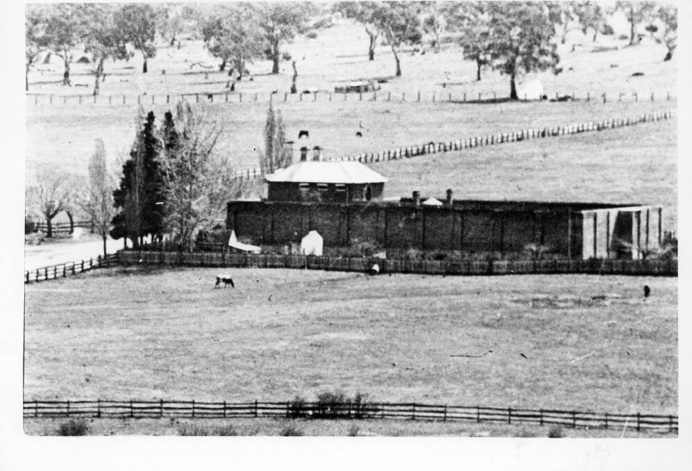 Full view of the gaol showing the brick wall that replaced the timber palisade after Tommy Clarke’s escape. 