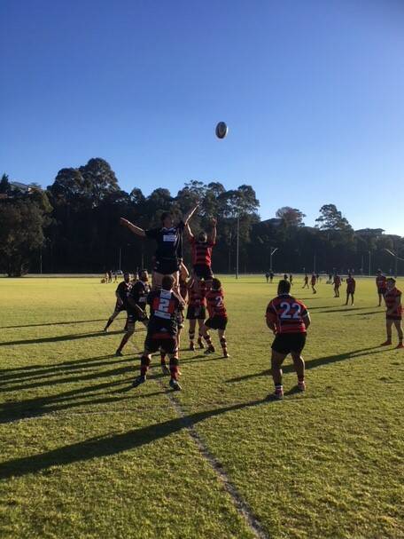 Angus Sherriff flying high in the lineout. Photo: Supplied. 