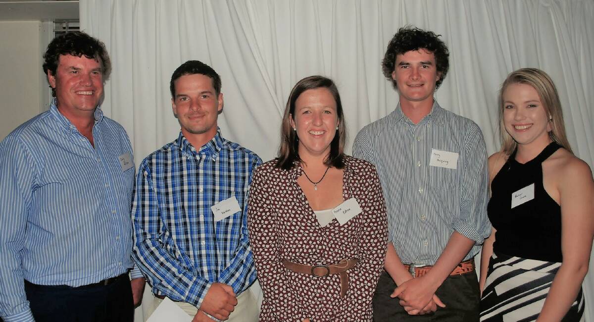 Peter Westblade Scholarship chairman Craig Wilson with 2018 recipients Joe Walden (second from left) and Anna Cotton. Photo: supplied