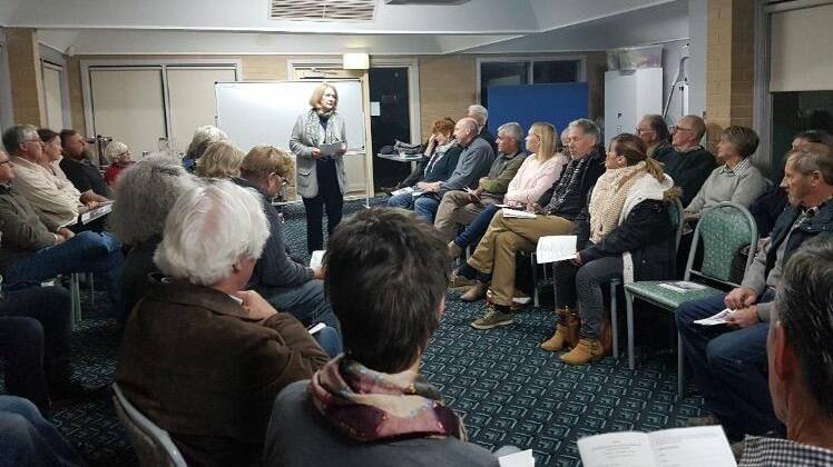 Sue Murray addresses the meeting, proposing a Braidwood community association, held on Thursday, May 17. Photo: supplied