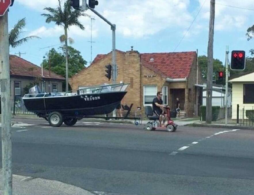 Man who towed a boat with a mobility scooter charged