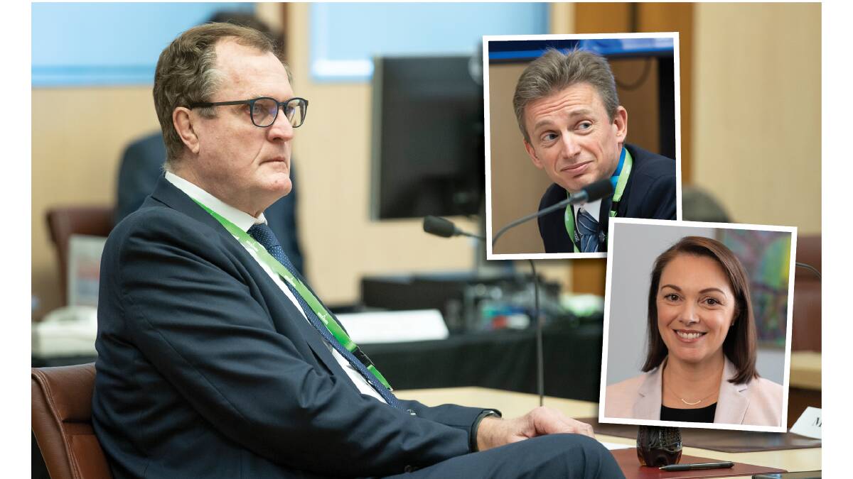 Tax commissioner Chris Jordan will retire from the role in February 2024. Second commissioner Jeremy Hirschhorn, inset left, and second commissioner Kirsten Fish, inset right, are contenders. Pictures by Sitthixay Ditthavong, supplied