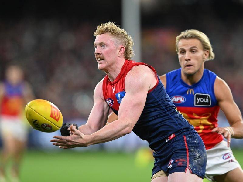 Clayton Oliver is fit and firing as Melbourne look forward to Wednesday's clash with Richmond. (James Ross/AAP PHOTOS)