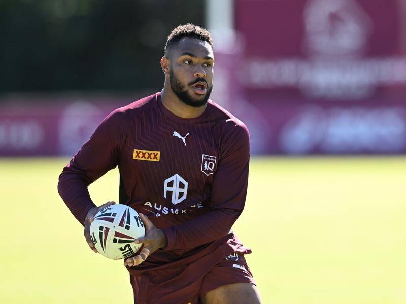 Hamiso Tabuai-Fidow's NRL form for the Dolphins has been rewarded with a Queensland jumper. (Darren England/AAP PHOTOS)