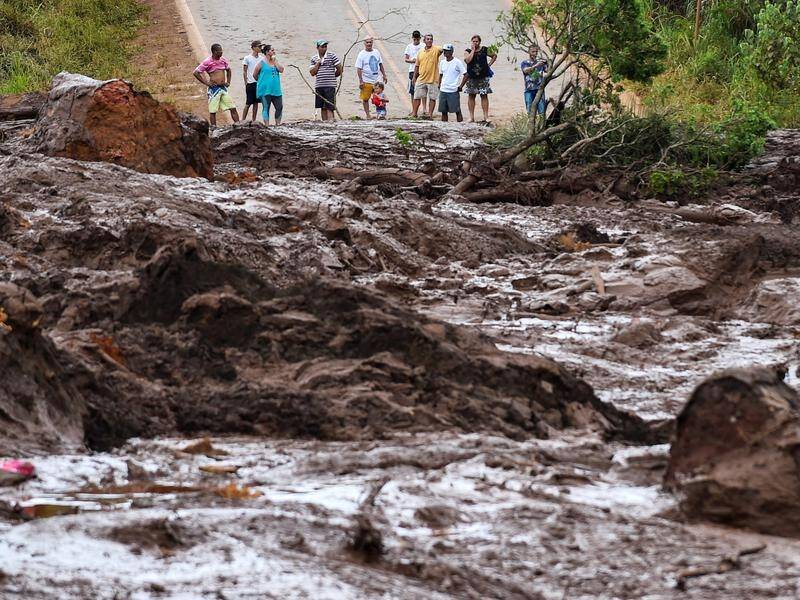 Mud and waste from a deadly dam collapse in Brumadinho, Minas Gerais, Brazil in January 2019.