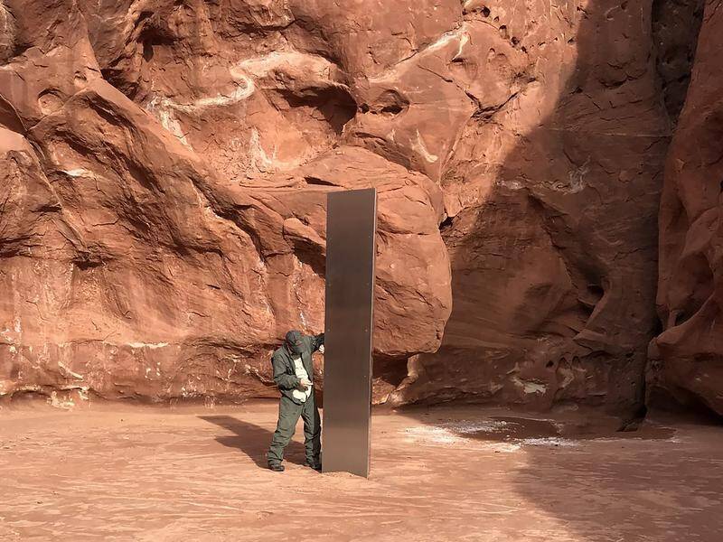 The monolith was first spotted by Utah officials from a helicopter on November 18.