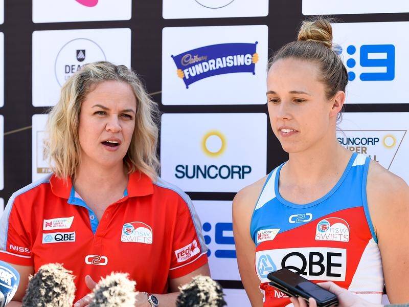 NSW Swifts captain Paige Hadley (right) and head coach Briony Akle are confident underdogs.