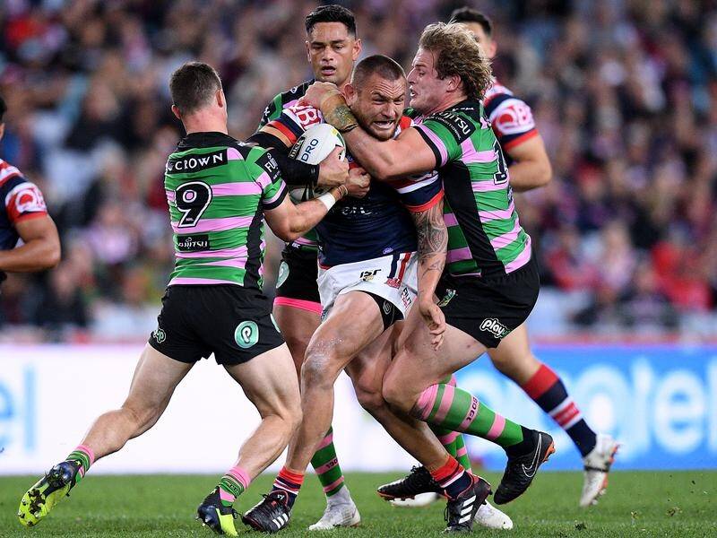 NRL star Jared Waerea-Hargreaves (C) has been better without Roosters partner Dylan Napa on field.