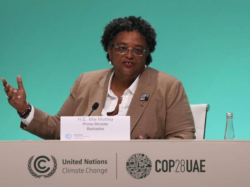 Barbados Prime Minister Mia Mottley has become a prominent voice on mobilising climate finance. (AP PHOTO)