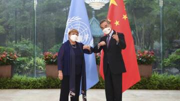 Chinese Foreign Minister Wang Yi has welcomed UN human rights chief Michelle Bachelet.