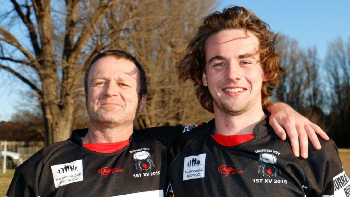 Steve Northcott who played his 150 game for the Redbacks, with son Will.  