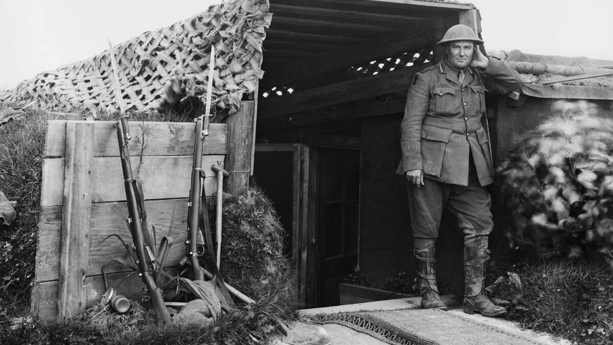 INSIGHT: Brigadier General Harold ‘Pompey’ Elliott outside a German headquarters captured in the 1918 Somme offensive. PHOTO: AWM E02855