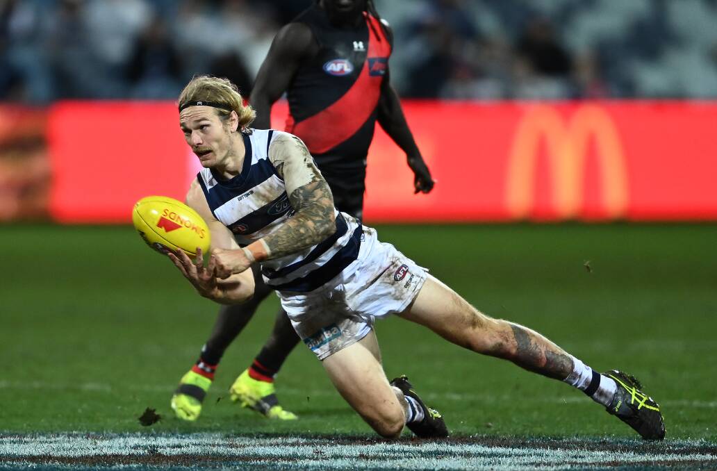 FAIR GO: Geelong's triple All-Australian and best and fairest Tom Stewart only polled eight votes in the Brownlow. Photo: Quinn Rooney/Getty Images