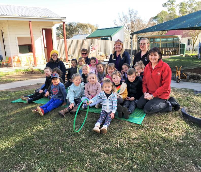 Kids with teachers at Braidwood Preschool. Photo: Supplied.