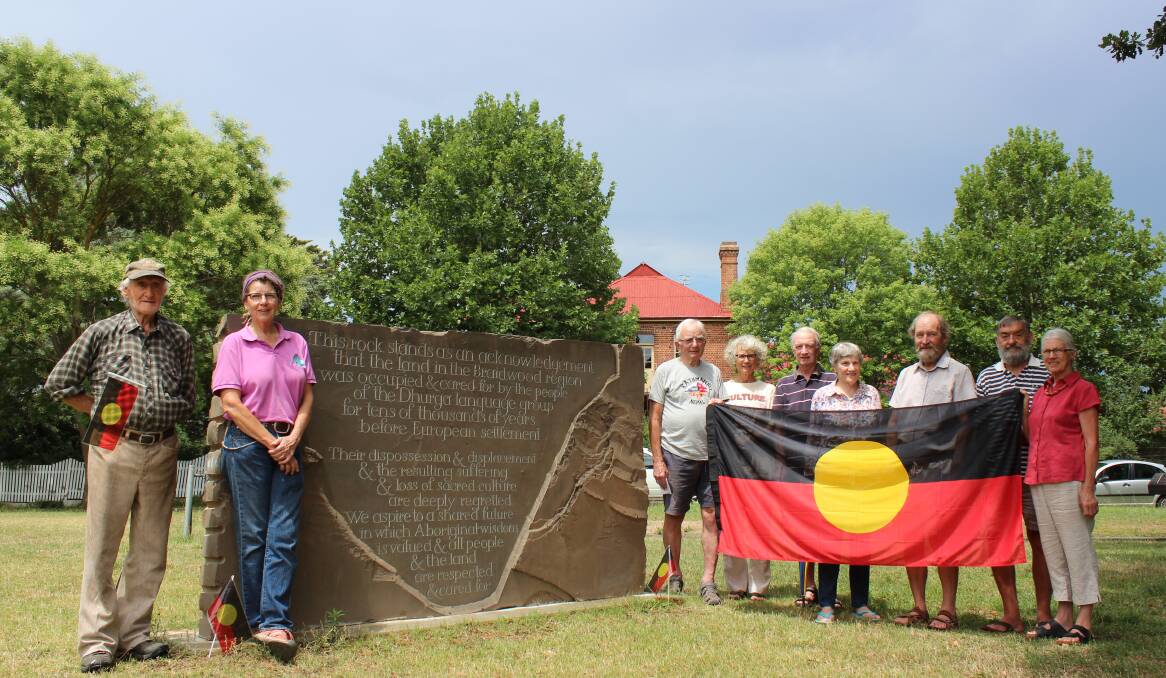 Supporters of the Two Fires Festival gather at the Dhurga Rock on Australia Day. Photo: Elspeth Kernebone.