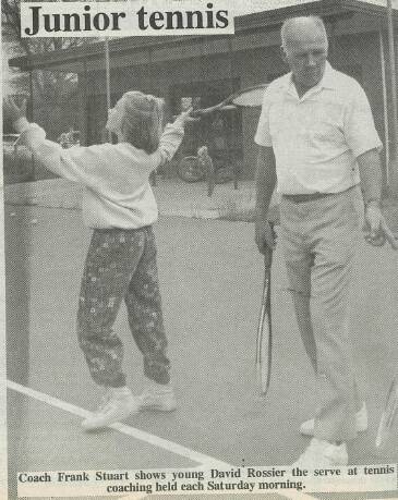 A young player has a hit at a tennis clinic in this 1992 photo from the 'Braidwood Times'.