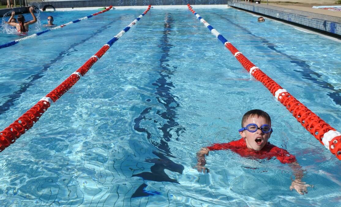 One young swimmer plugs away at Swim Club in 2016. Photo: Elspeth Kernebone.