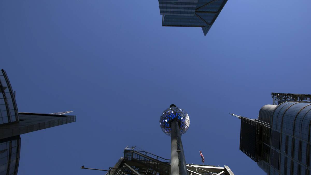 The New Year's Eve Ball, is tested atop One Times Square in New York. Photo: REUTERS