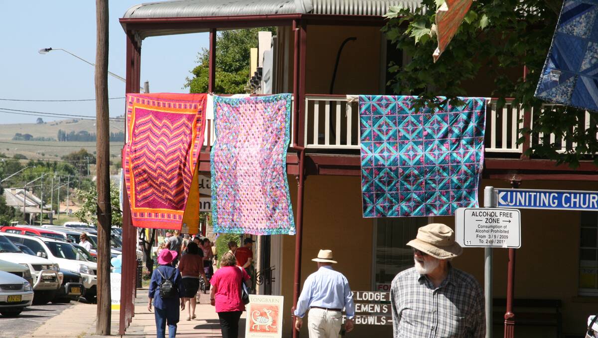 Wallace Street was busy for the 18th Airing of the Quilts on Saturday.