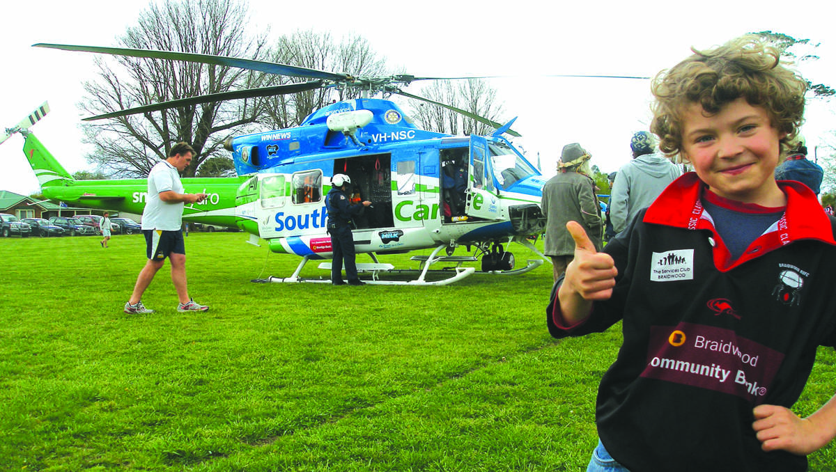 A big thumbs up from Albert Hazell for the Southcare helicopter.