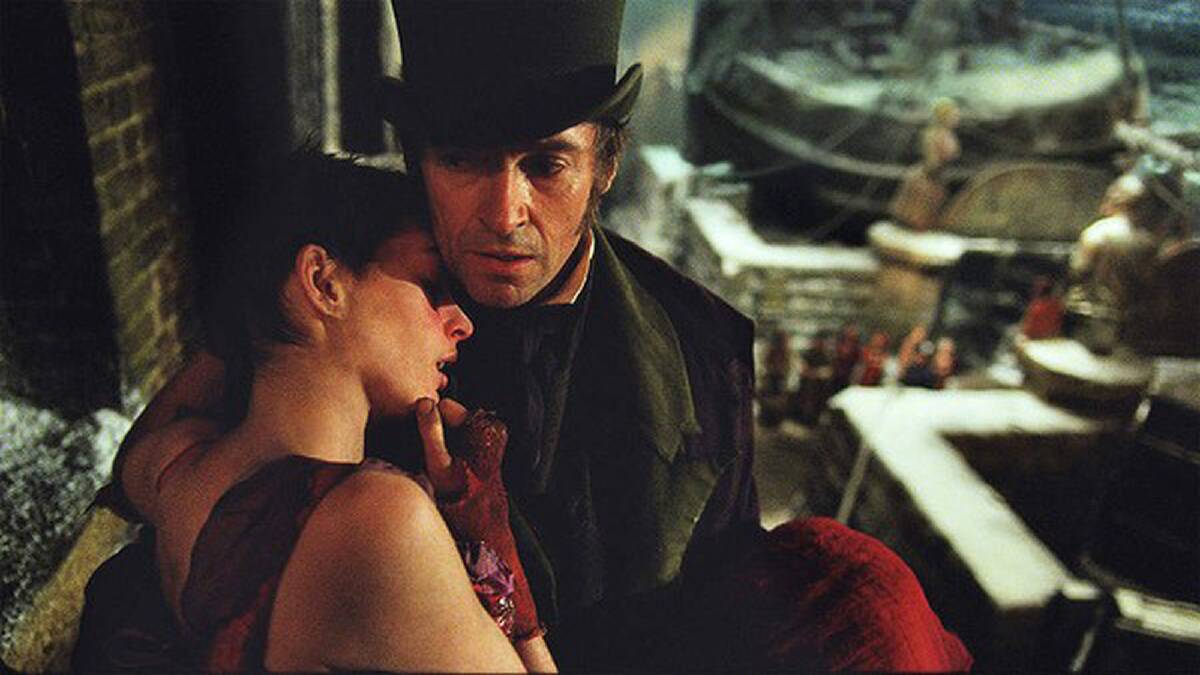 <b>Anne Hathaway and Hugh Jackman in Les Miserables. Photo: Philippa Hawker</b>
