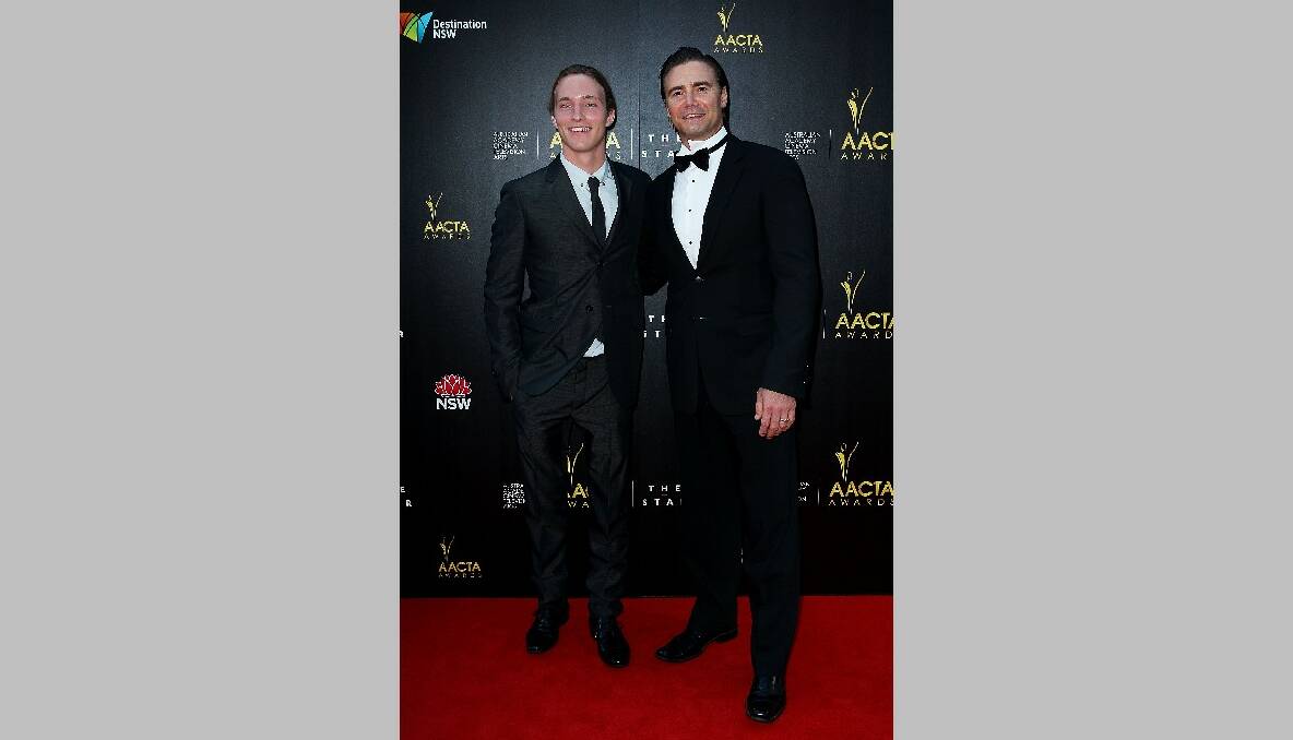 Sean Keenan and Jeremy Lindsay-Taylor arrive at the 2nd Annual AACTA Awards. Photo by Lisa Maree Williams/Getty Images
