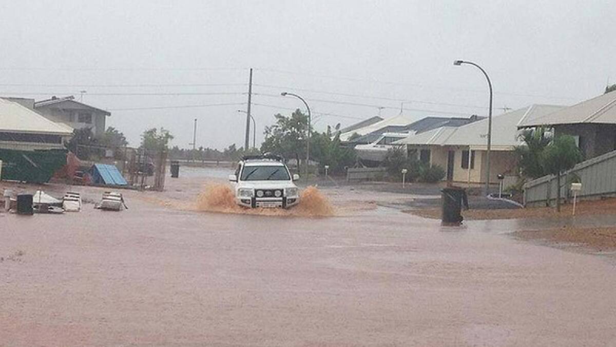The Pilbara in flood. Photo: Renee Regan and perthweatherlive.com
