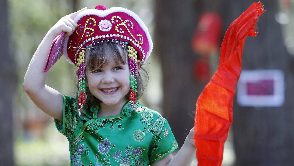 Four-year-old Jarra Parker-Hunt shows off her traditional dress. Photos: ANDY ZAKELI