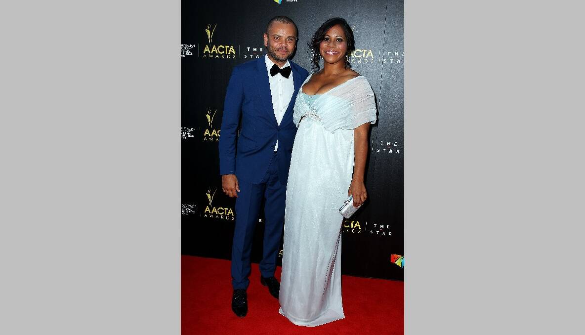 Luke Carroll and Shareena Clanton arrive at the 2nd Annual AACTA Awards. Photo by Lisa Maree Williams/Getty Images