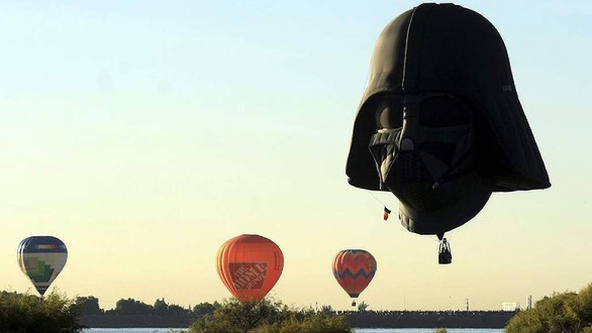 A hot air balloon in the shape of Darth Vaderwill come to Australia for the first time in 2013. Photo: Reuters