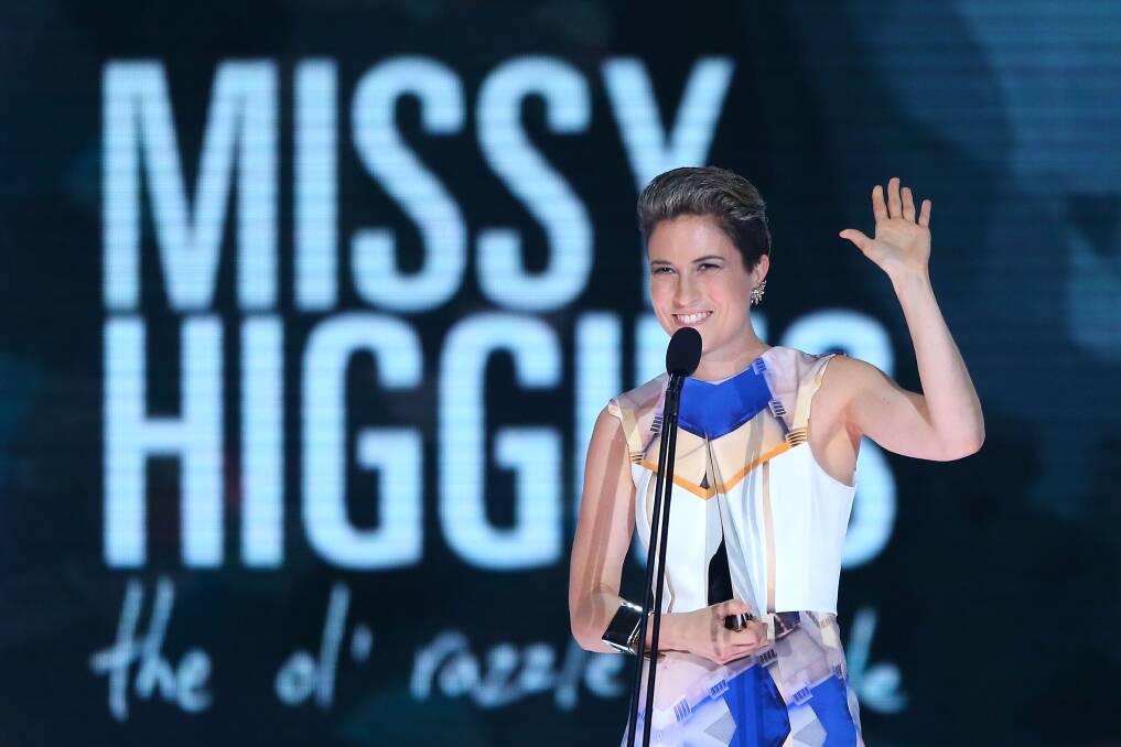 Missy Higgins celebrates winning the ARIA for best Female artist at the 26th Annual ARIA Awards 2012. Photo by Don Arnold/Getty Images