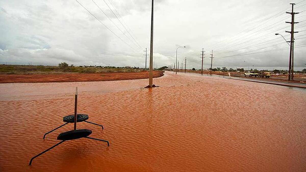 The Pilbara in flood. Photo: Geoff Pritchard and perthweatherlive.com