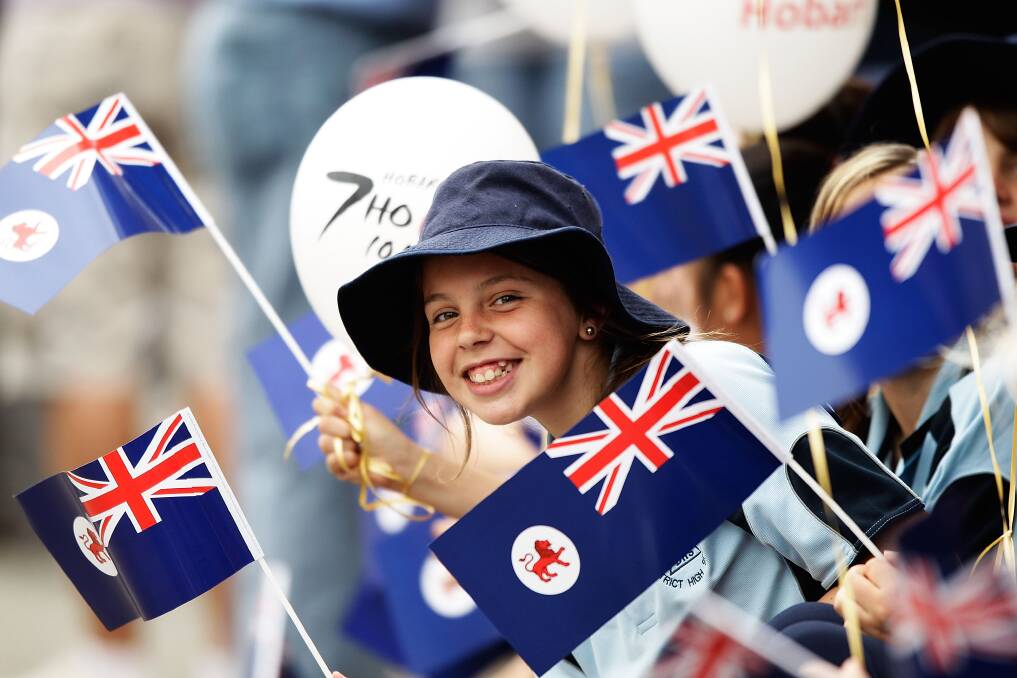 School children from the town of Richmond turn out to see Camilla, Duchess of Cornwall and Prince Charles, Prince of Wales on November 8, 2012 in Richmond, Australia. The Royal couple are in Australia on the second leg of a Diamond Jubilee Tour taking in Papua New Guinea, Australia and New Zealand. (Photo by Brendon Thorne/Getty Images) 