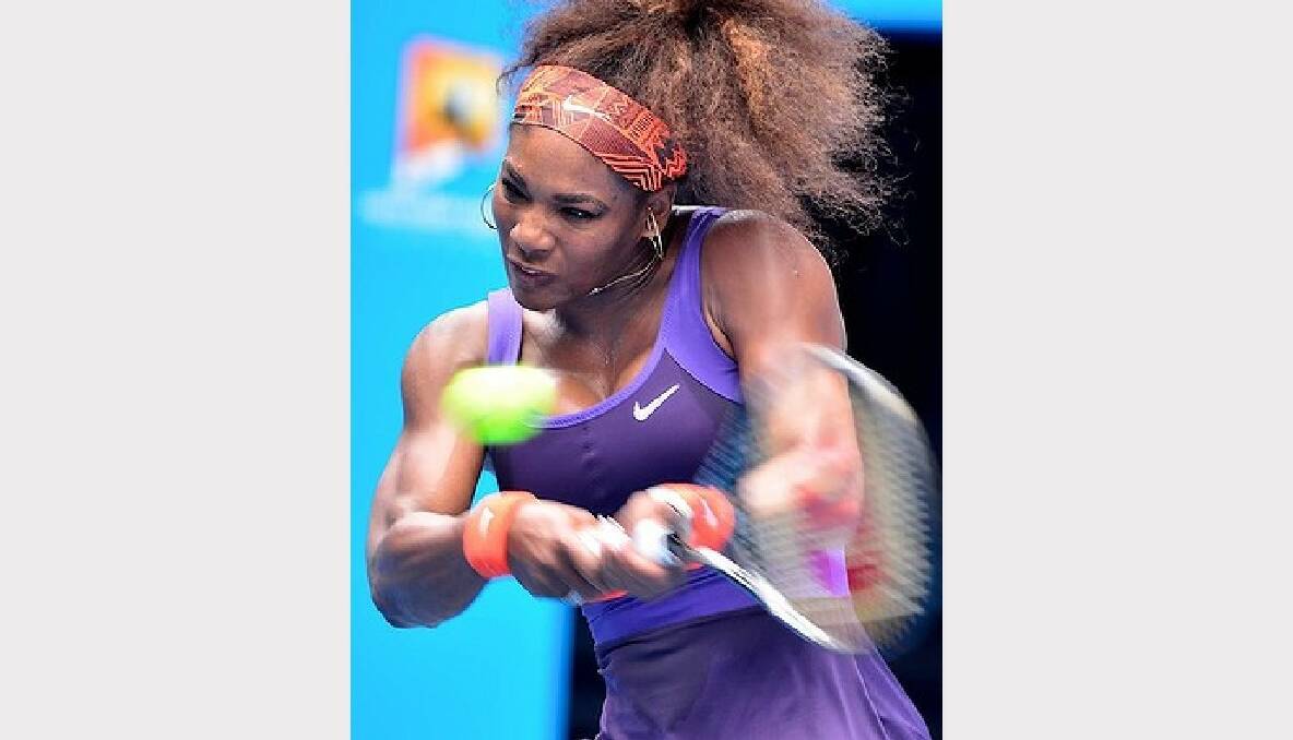 Serena Williams on her way to a win over Garbine Muguruza. Photo: Pat Scala