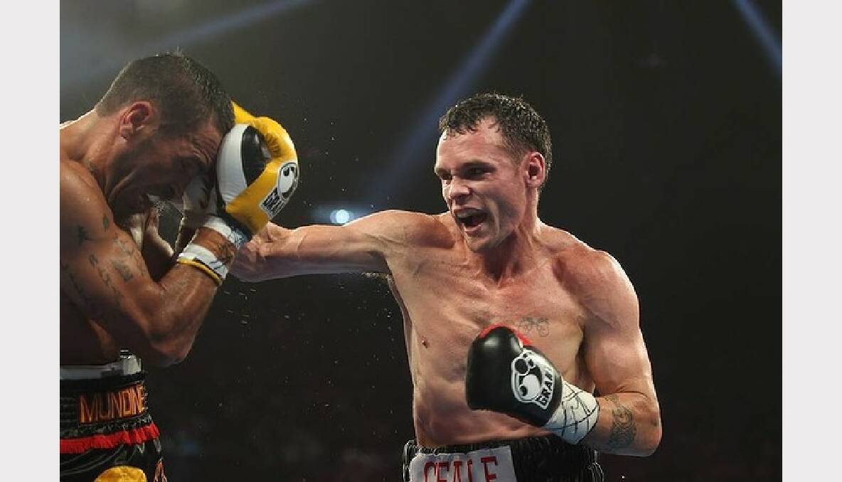 Daniel Geale vs Anthony Mundine in the IBF Middleweight World title fight at The Entertainment Centre Sydney. Photo: Anthony Johnson